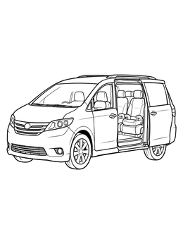 Free printable Family Minivan With Open Door coloring page