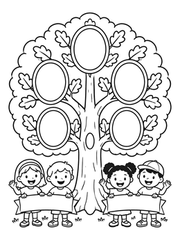 Free printable Family Tree With Picture Frames coloring page