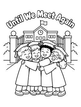 Free printable Graduation Friends Group Hug coloring page