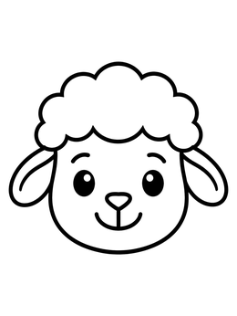 Free printable Cute Smiling Sheep Face coloring page
