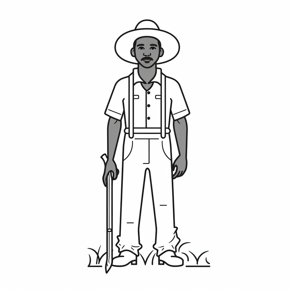 Farmer With Farm Animals Coloring - Coloring Page