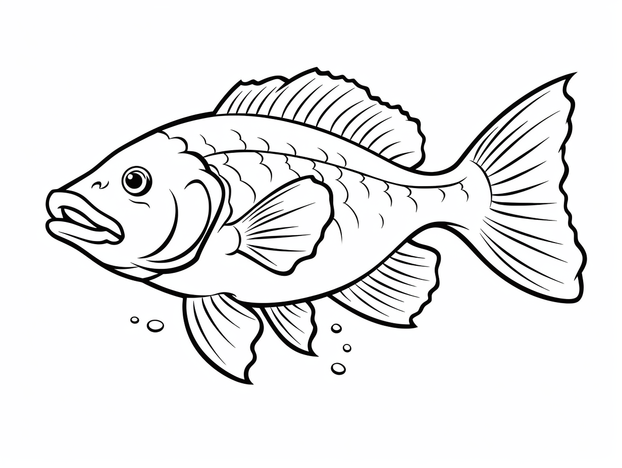 Fascinating Bass To Color - Coloring Page