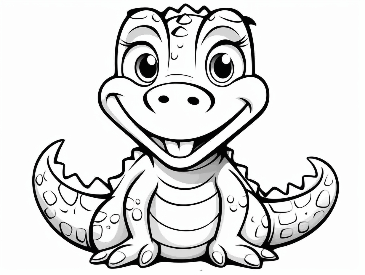 illustration of Fascinating crocodile coloring page