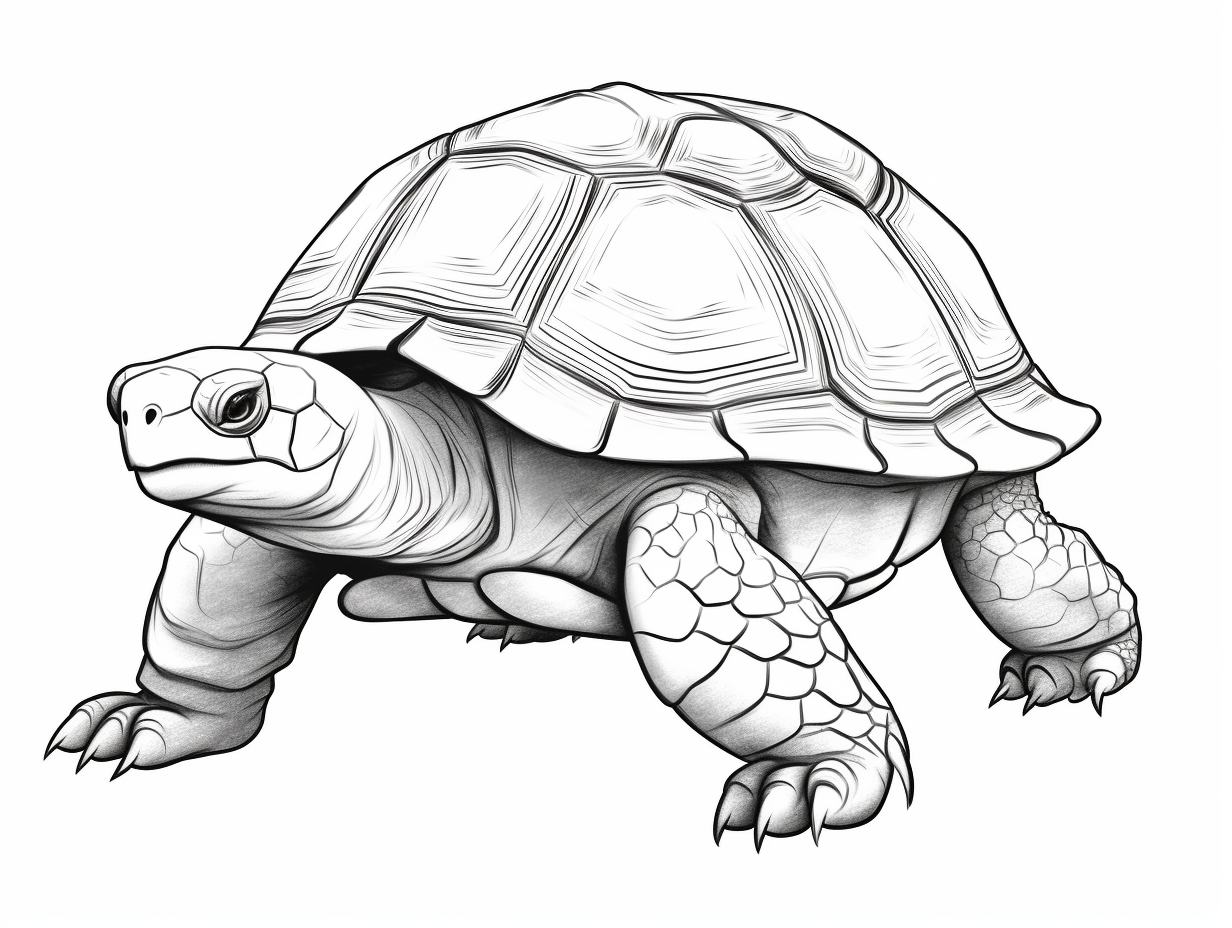 illustration of Fascinating Galapagos tortoise to color