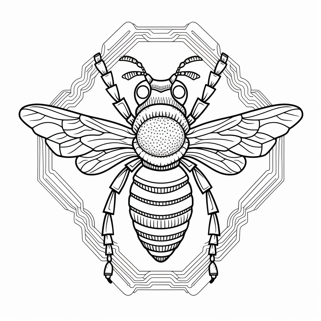 illustration of Fascinating hornet mandala design