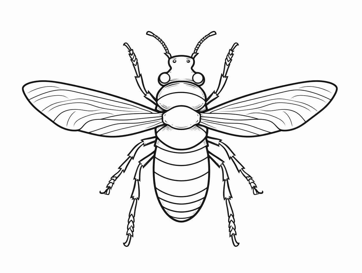 illustration of Fascinating insect coloring sheet