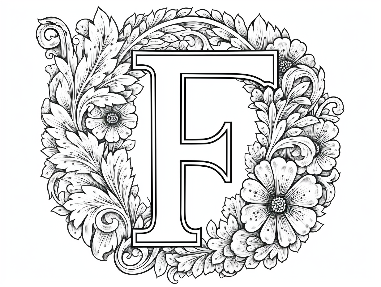 illustration of Fascinating letter F mandala design