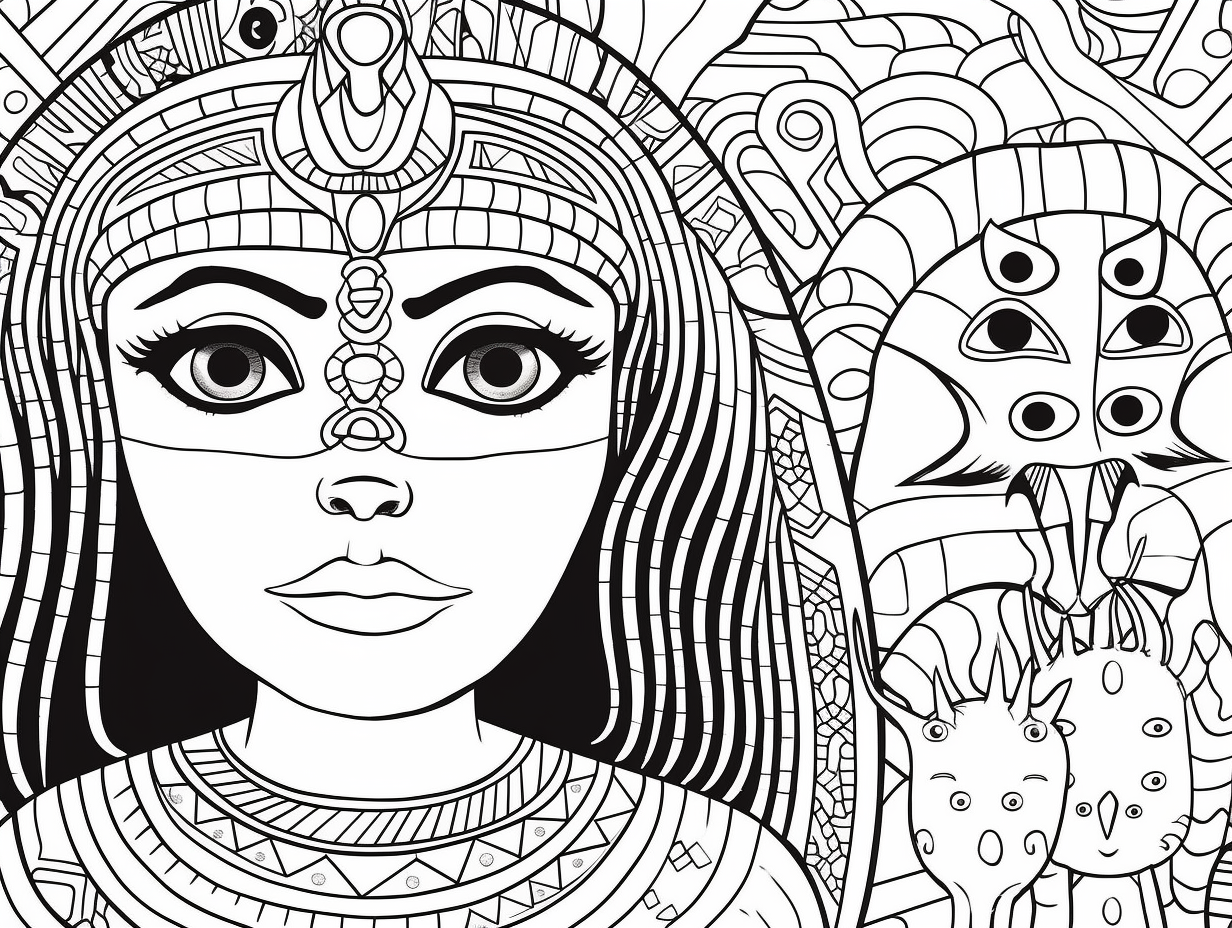illustration of Fascinating mummy coloring page