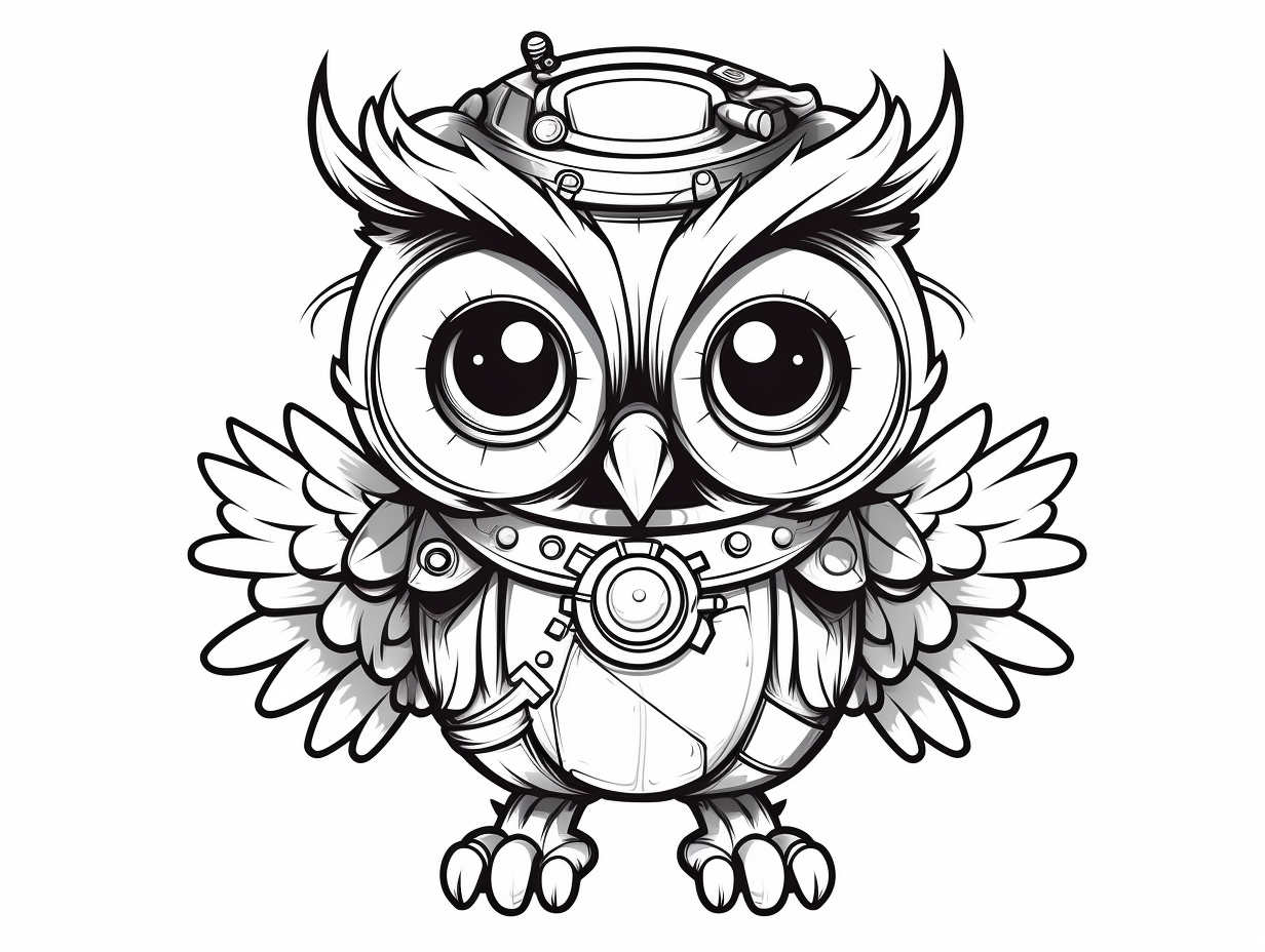 illustration of Fascinating Steampunk Owl