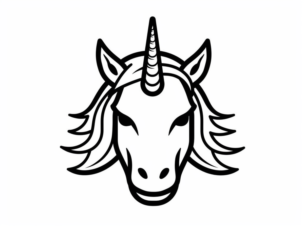 illustration of Fascinating unicorn-emoji coloring sheet
