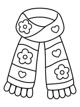 Free printable Cozy Scarf With Patterns coloring page