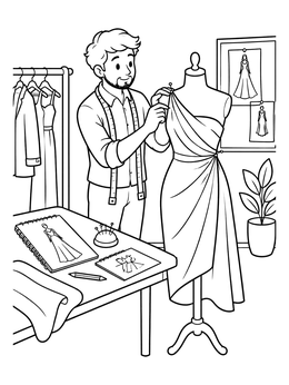 Free printable Fashion Designer In Creative Studio coloring page