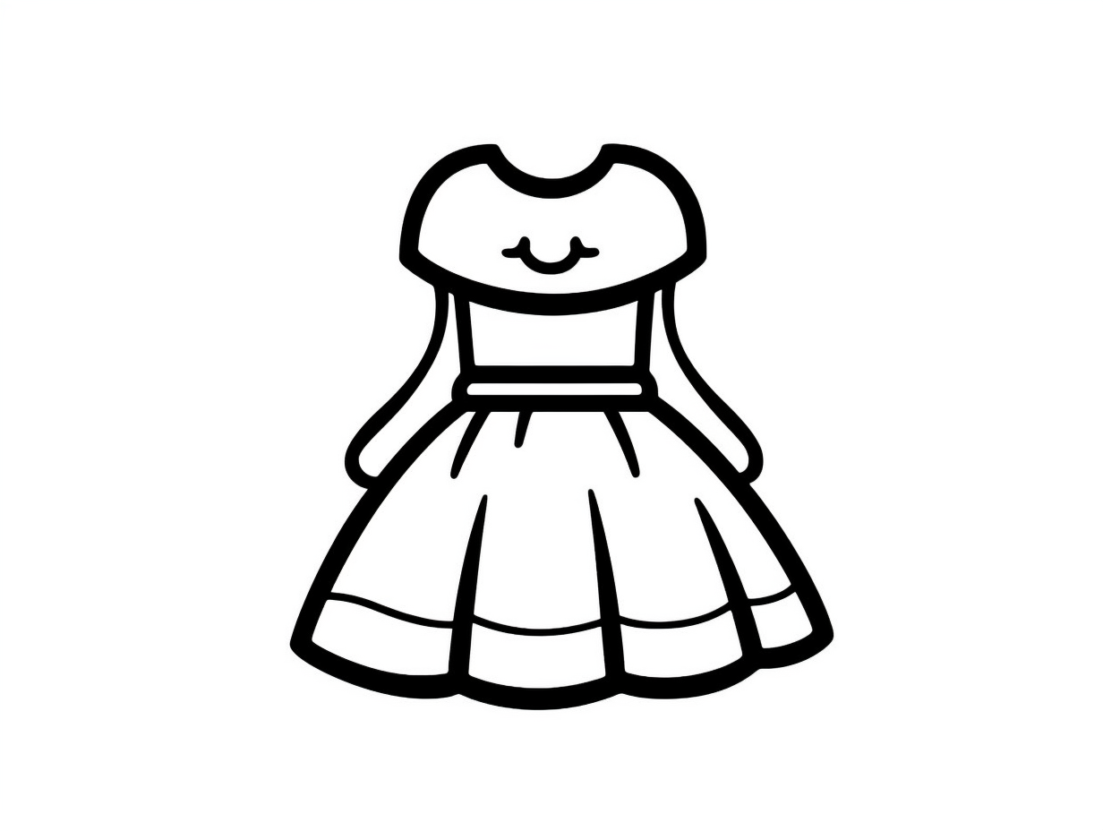 illustration of Fashion dress for coloring time