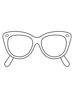 Free printable Retro Oversized Sunglasses Outline coloring page