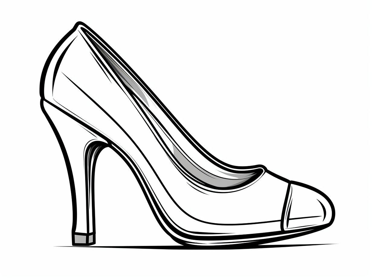 illustration of Fashionable high heel coloring pages