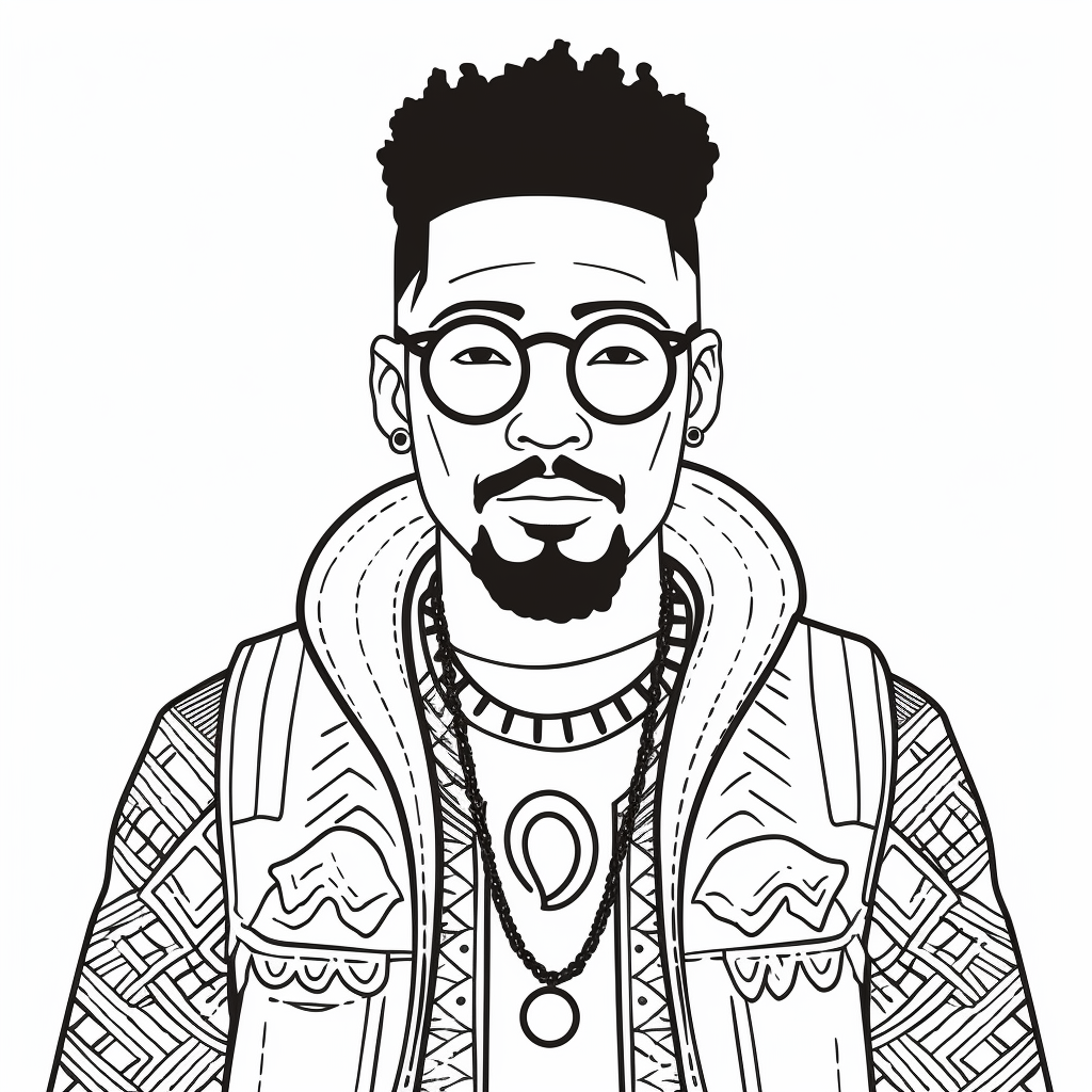 illustration of Fashionable hipster drawing