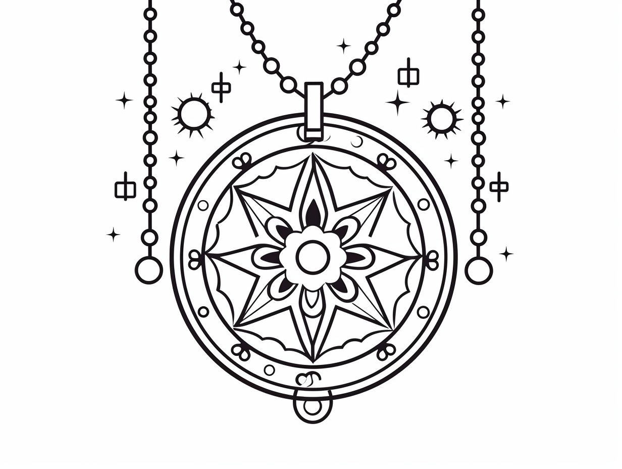 illustration of Fashionable jewelry coloring page