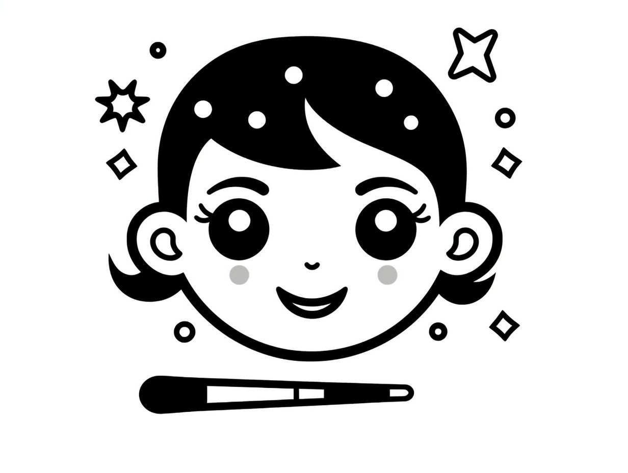 illustration of Fashionable make-up coloring page