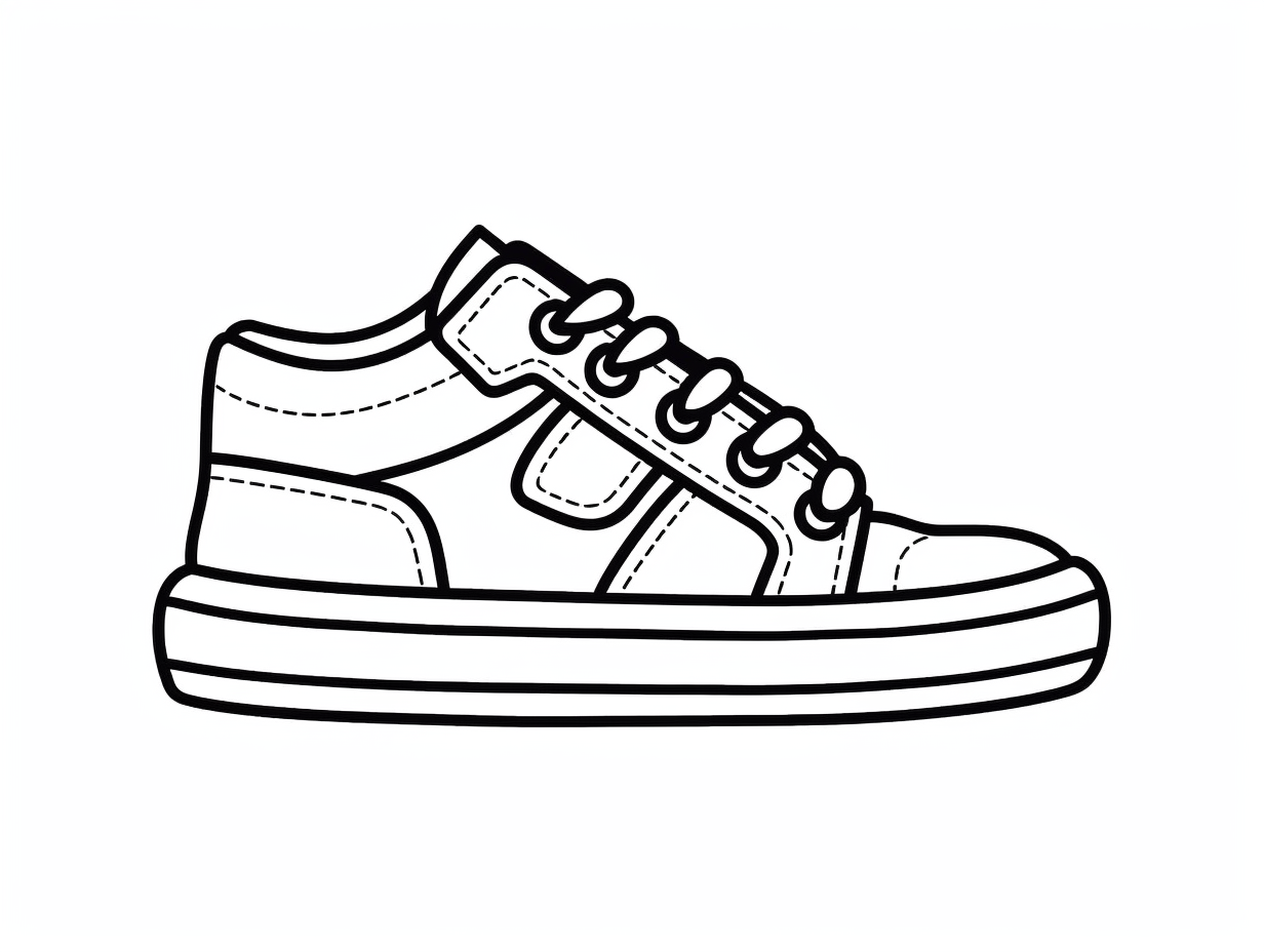 illustration of Fashionable shoe coloring page