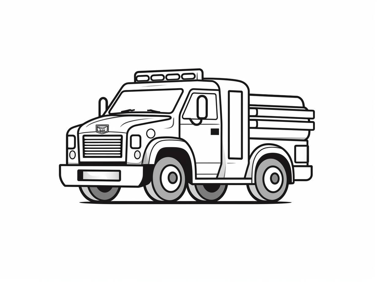 illustration of Fast action emergency vehicle coloring
