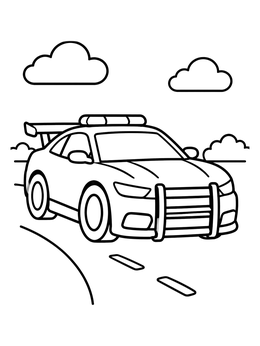 Free printable Fast Police Pursuit Sports Car coloring page