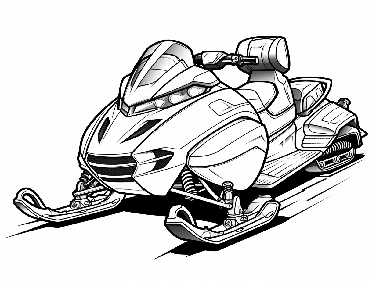 illustration of Fast snowmobile coloring