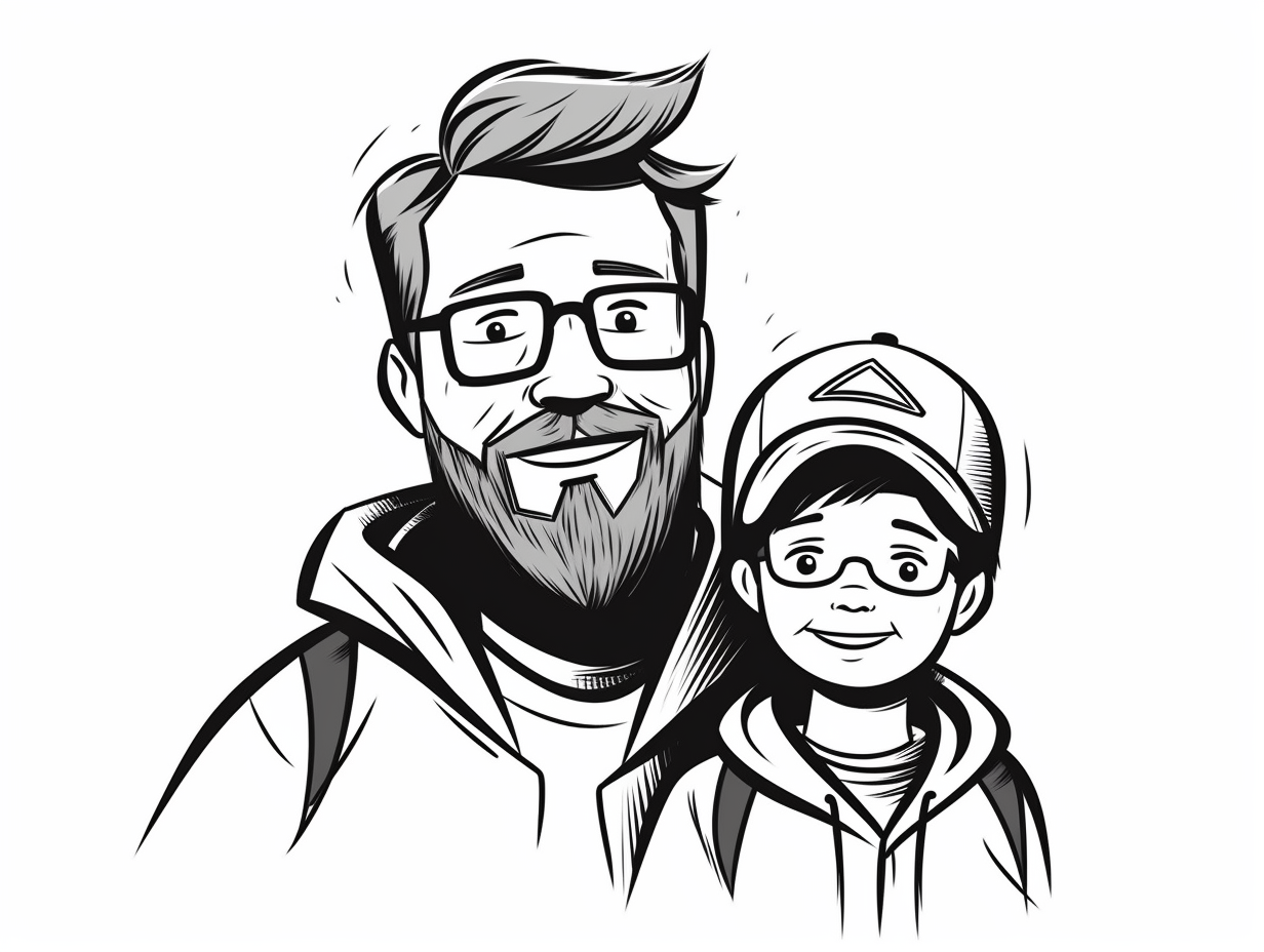 Father And Son Coloring Page - Coloring Page