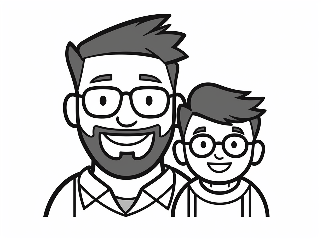 illustration of Father and Son Time