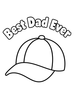 Free printable Best Dad Ever Baseball Cap coloring page