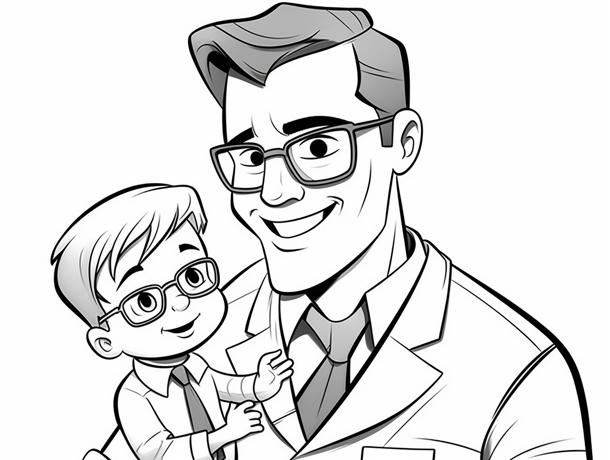 illustration of Father's Day celebration coloring