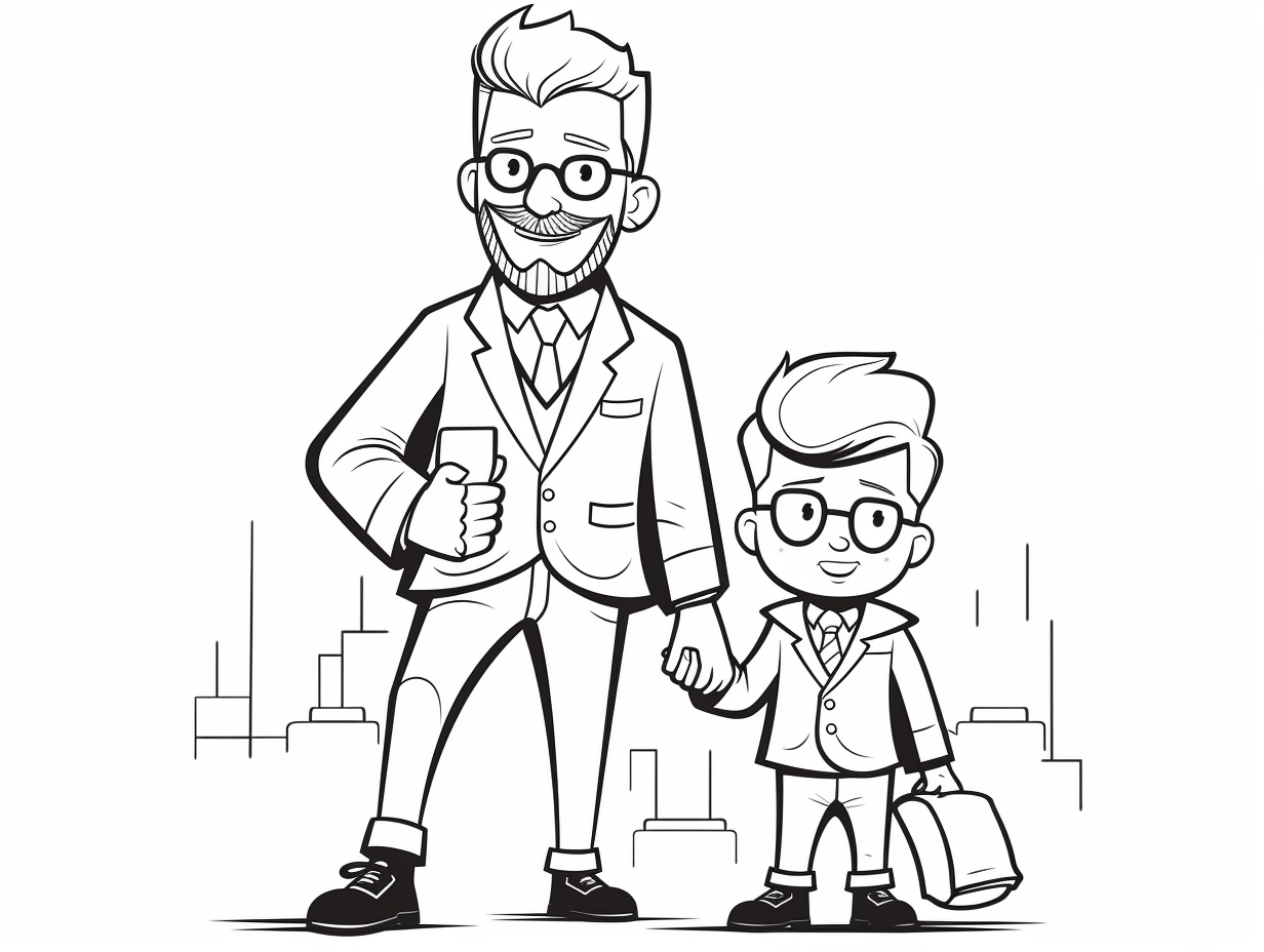 illustration of Father's Day coloring for kids