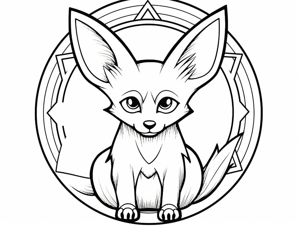 illustration of Favorite fennec fox coloring page