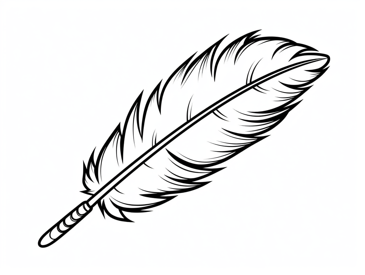 illustration of Feather drawing to color, easy for children