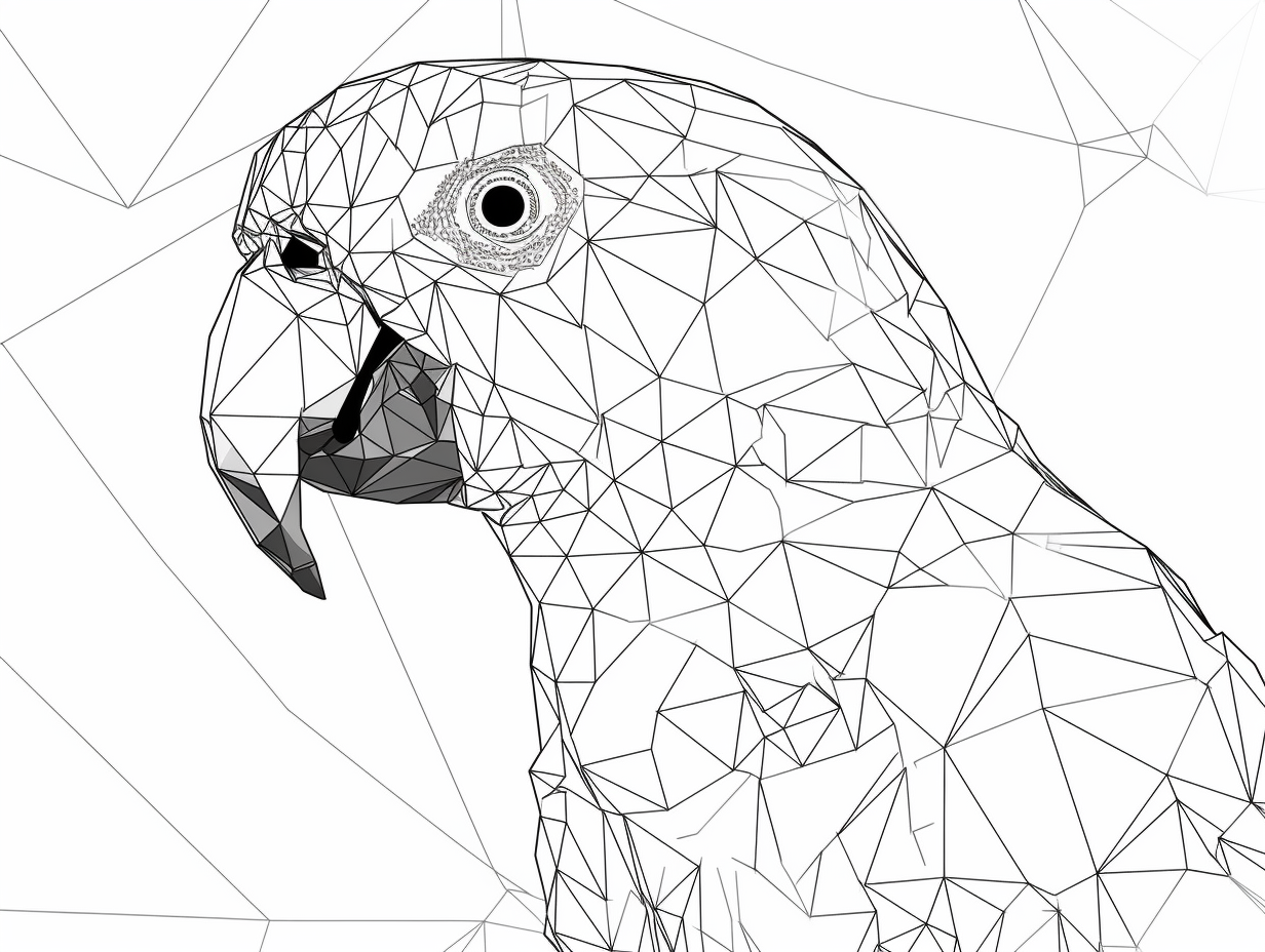 illustration of Feathered friend coloring page