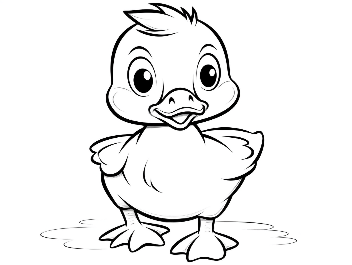 illustration of Feathered friend duck coloring