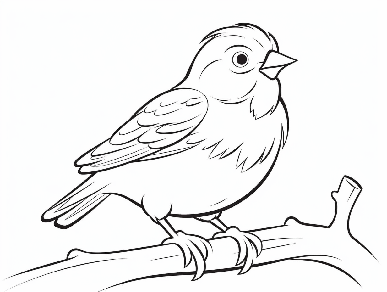 illustration of Feathered friend finch coloring