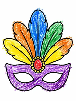 Feathered Masquerade Eye Mask – Masquerade Mask Coloring Page