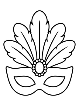 Free printable Feathered Masquerade Eye Mask coloring page