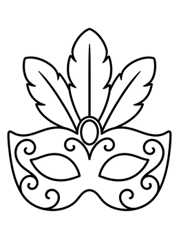 Free printable Feathered Masquerade Eye Mask coloring page