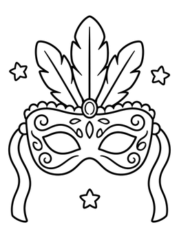 Free printable Feathered Masquerade Eye Mask coloring page