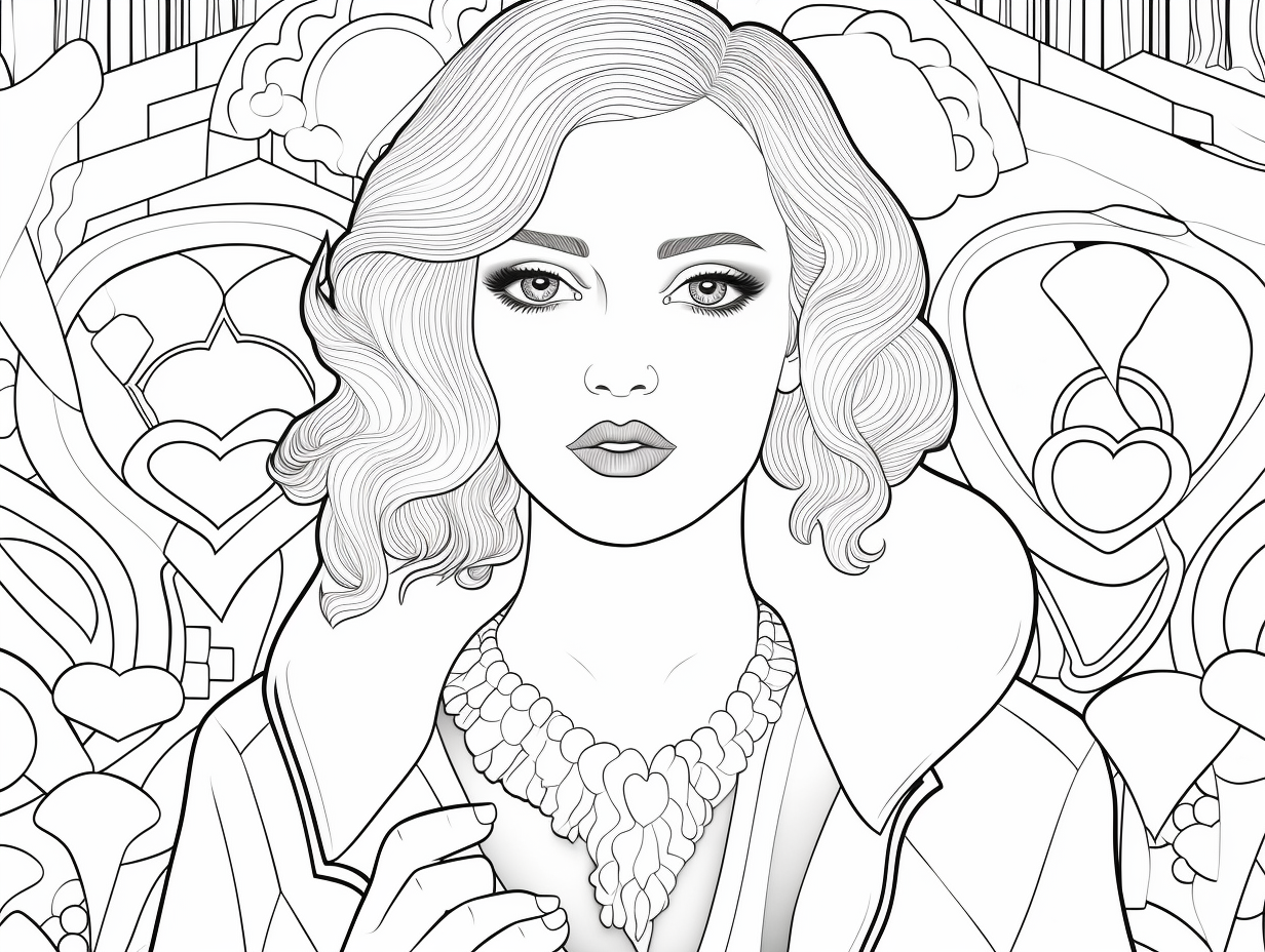illustration of February inspired coloring page
