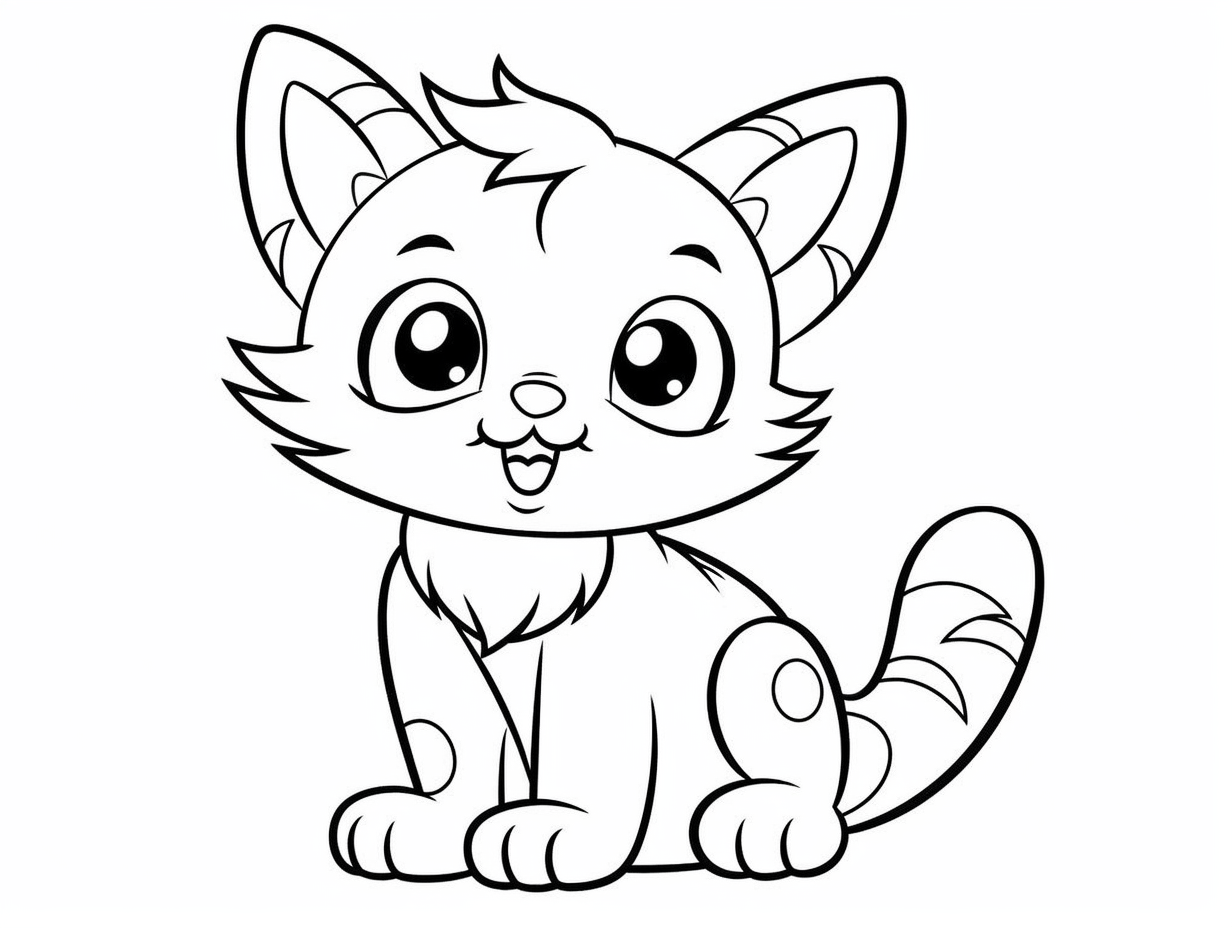 illustration of Feline and fun coloring page
