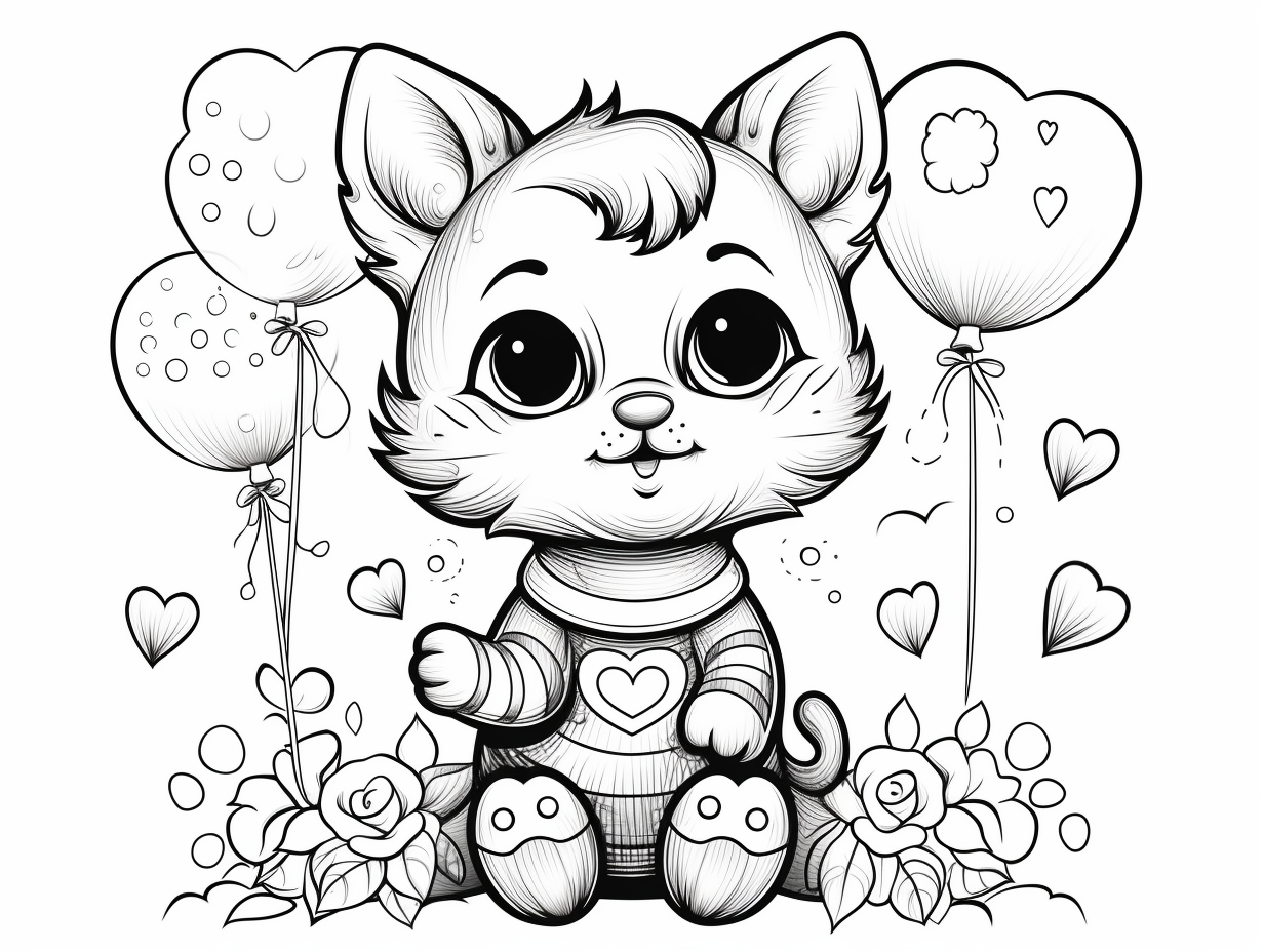 illustration of Feline love on Valentine's Day