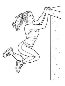 Free printable Female Athlete Parkour Cat Leap coloring page