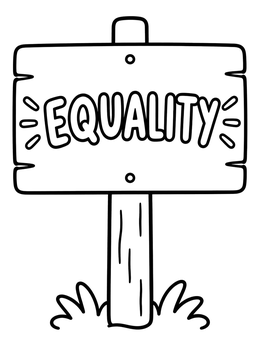 Free printable Wooden Equality Sign In Grass coloring page