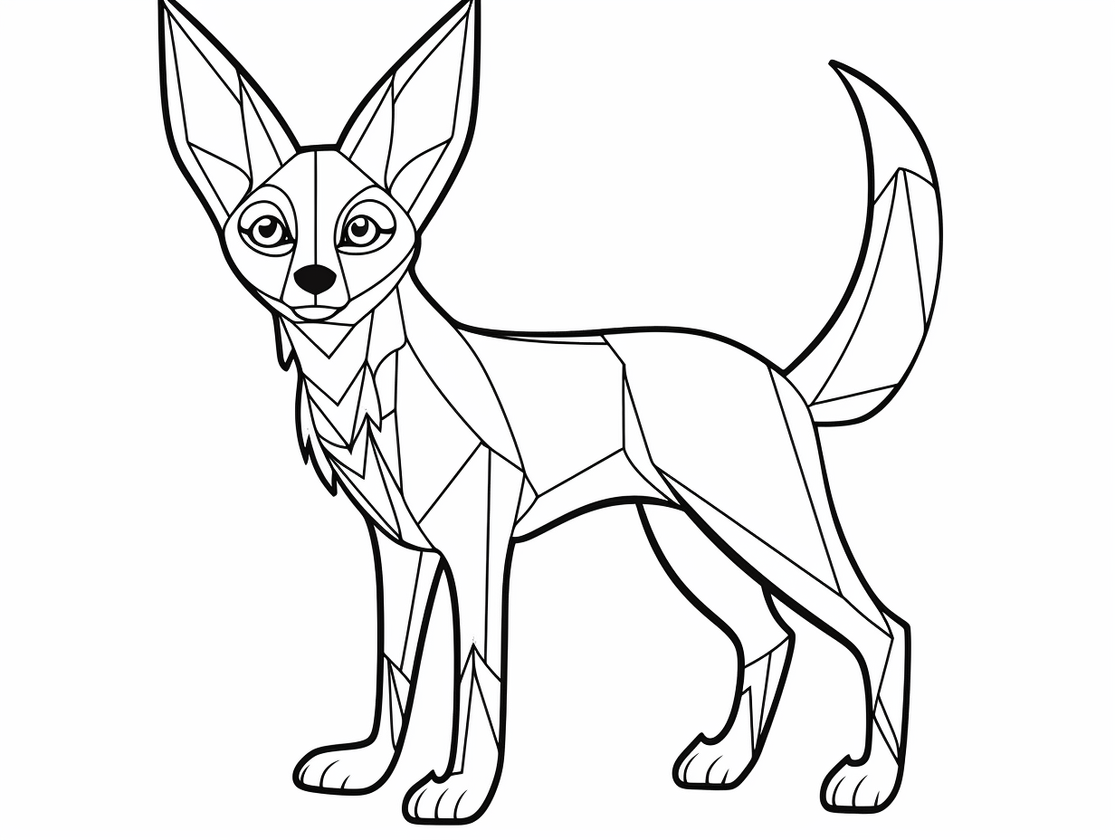 illustration of Fennec fox art therapy