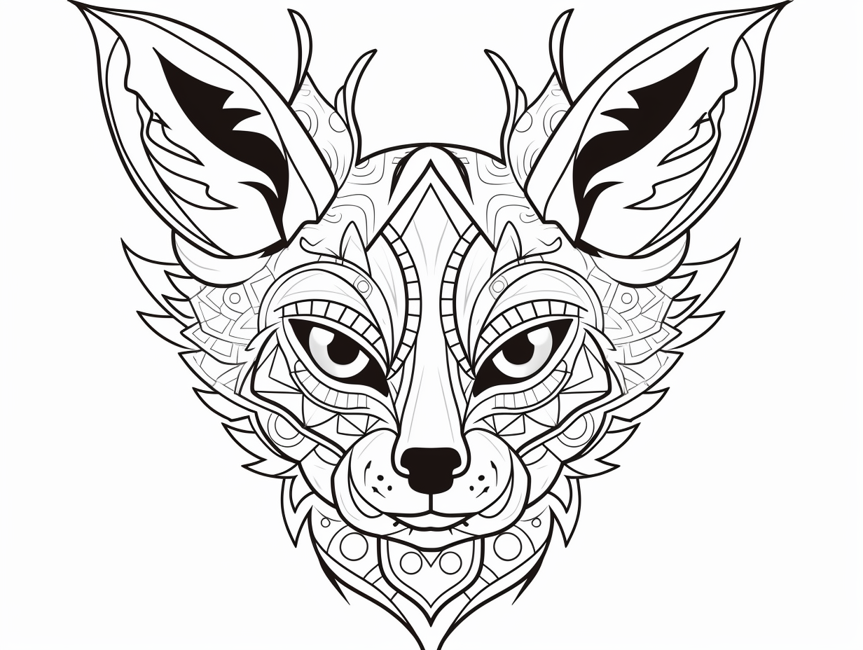 illustration of Fennec fox charm: coloring fun