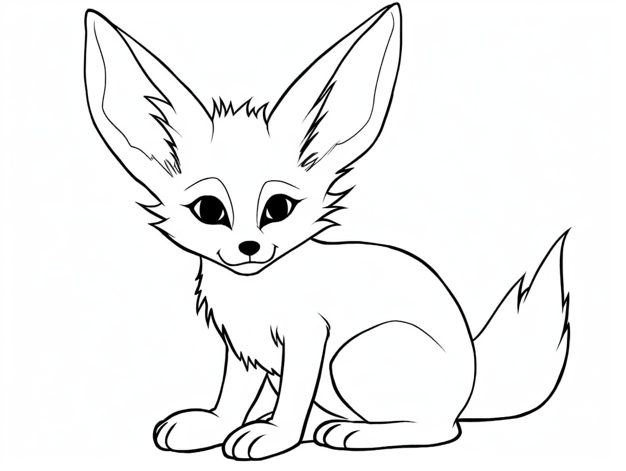 illustration of Fennec fox coloring activity