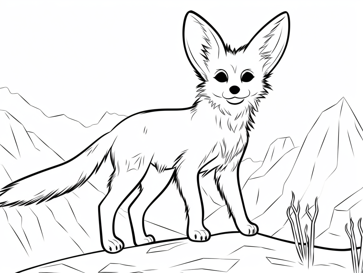 illustration of Fennec fox coloring adventure