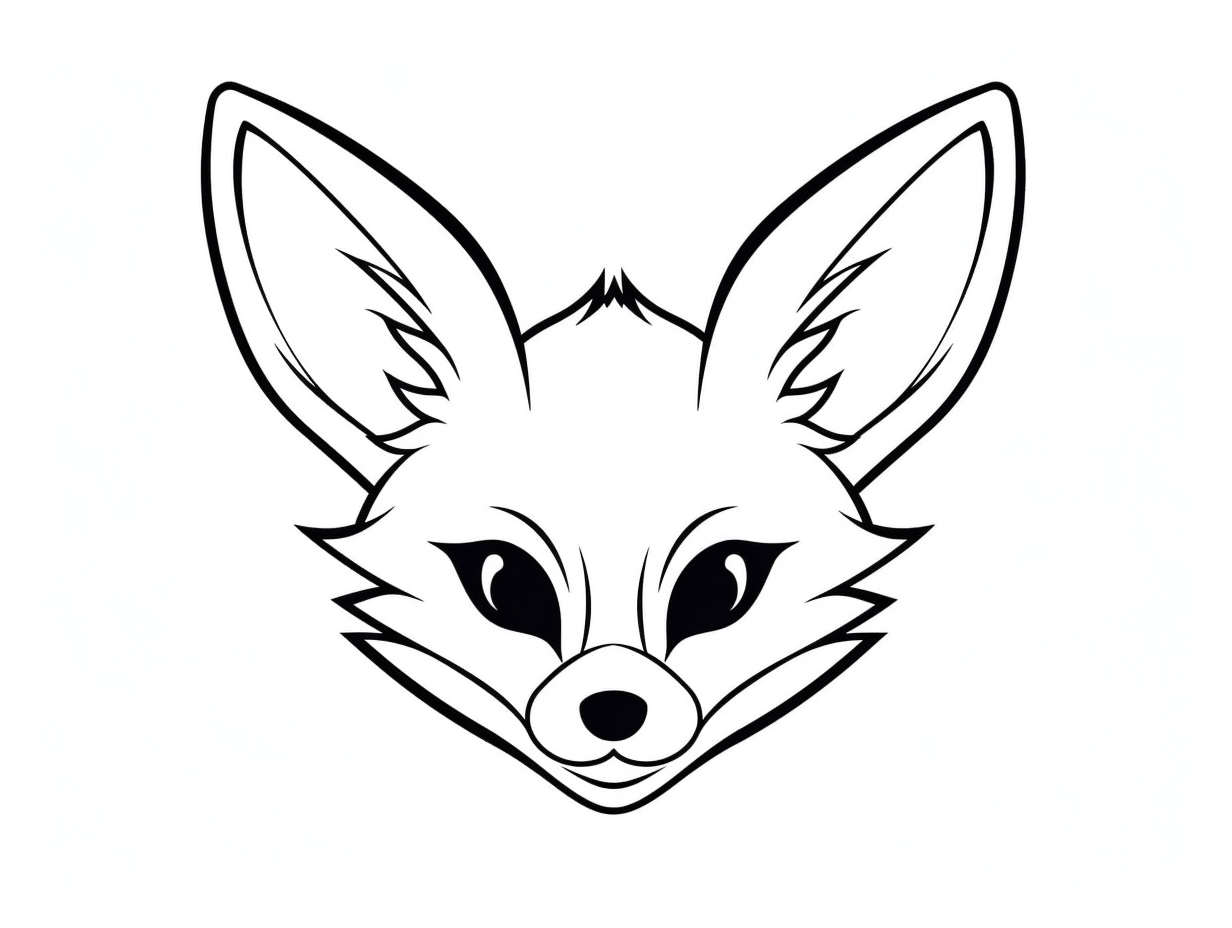 illustration of Fennec fox coloring extravaganza